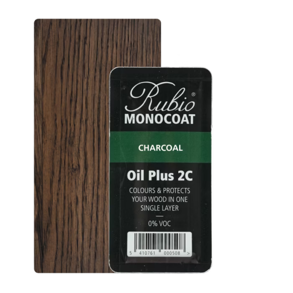 Rubio monocoat Charcoal kleur overzettreden.