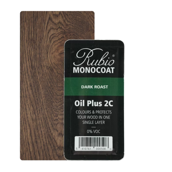 Rubio monocoat Dark Roast kleur overzettreden.