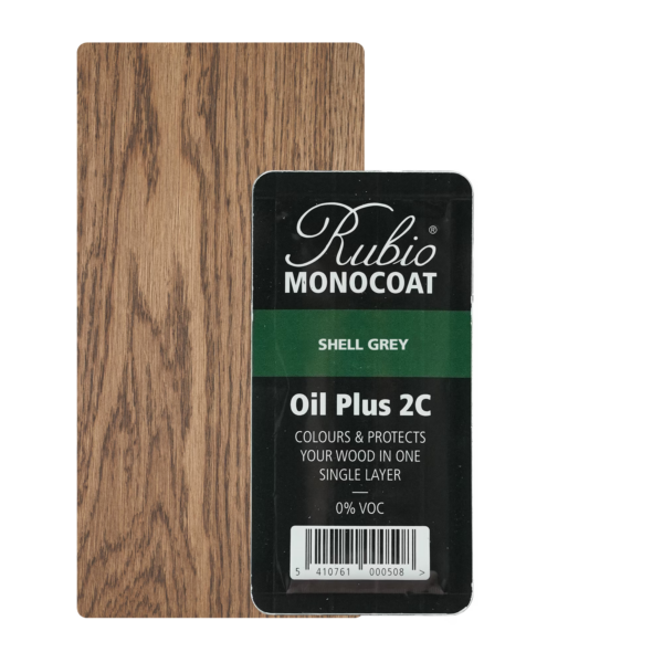 Rubio monocoat ShellGrey kleur overzettreden.