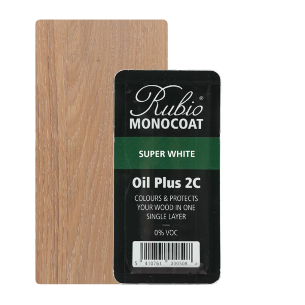 Rubio monocoat SUperWhite kleur overzettreden.